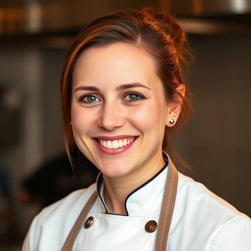 Anya Petrova, Head Chef of The Salty Siren, smiling warmly.