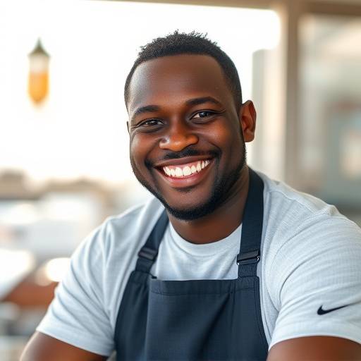 David Mkhize, Seafood Expert at The Salty Siren, with a friendly expression.